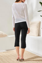 Load image into Gallery viewer, White Knit Sweater With Accent Flower
