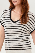 Load image into Gallery viewer, Black &amp; White Knit Dolman Top
