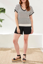 Load image into Gallery viewer, Black &amp; White Knit Dolman Top
