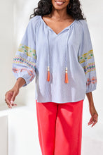 Load image into Gallery viewer, Baja Blue Embroidered Blouse
