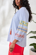 Load image into Gallery viewer, Baja Blue Embroidered Blouse
