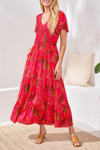 Load image into Gallery viewer, Sangria Printed Ruched Dress
