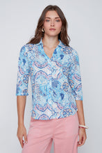 Load image into Gallery viewer, Blue Paisley Printed Blouse
