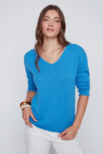 Load image into Gallery viewer, Ibiza Blue Cotton Knit Sweater
