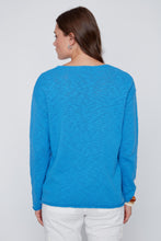 Load image into Gallery viewer, Ibiza Blue Cotton Knit Sweater
