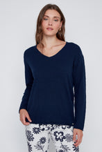 Load image into Gallery viewer, Navy Cotton Knit Sweater
