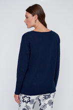 Load image into Gallery viewer, Navy Cotton Knit Sweater
