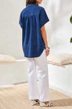Load image into Gallery viewer, Sea Haven Short Sleeve "Denim" Blouse
