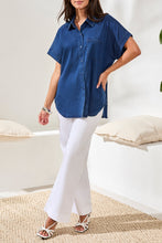 Load image into Gallery viewer, Sea Haven Short Sleeve "Denim" Blouse
