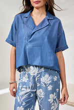 Load image into Gallery viewer, "Denim" Flowy Popover Blouse
