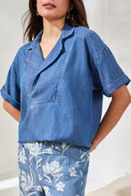 Load image into Gallery viewer, "Denim" Flowy Popover Blouse

