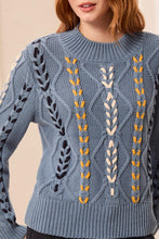 Load image into Gallery viewer, Blue Fog Cotton Knit Mock Neck Sweater
