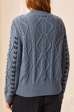 Load image into Gallery viewer, Blue Fog Cotton Knit Mock Neck Sweater
