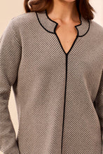 Load image into Gallery viewer, Grey Mix Split Neck Sweater
