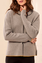 Load image into Gallery viewer, Grey Mix Split Neck Sweater
