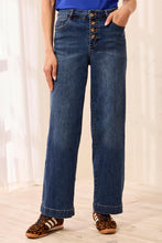 Load image into Gallery viewer, Dusk Audrey Button Front Wide Crop Denim
