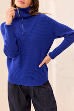 Load image into Gallery viewer, Electric Blue 1/4 Zip Sweater
