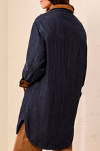 Load image into Gallery viewer, Rinse Denim Quilted Jacket W Suede Collar &amp; Cuffs
