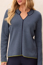 Load image into Gallery viewer, Blue Fog Split Neck Sweater

