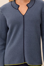 Load image into Gallery viewer, Blue Fog Split Neck Sweater
