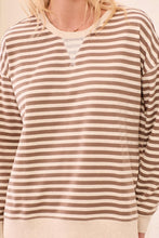 Load image into Gallery viewer, Fossil &amp; White Striped Cotton Sweater
