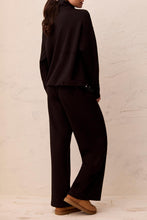 Load image into Gallery viewer, Half Zip Mock Neck Sweater In Black
