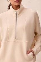 Load image into Gallery viewer, Half Zip Mock Neck Sweater In Moonstone
