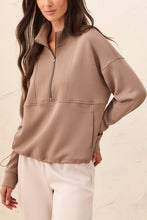 Load image into Gallery viewer, Half Zip Mock Neck Sweater In Fossil
