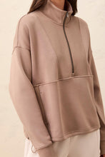 Load image into Gallery viewer, Half Zip Mock Neck Sweater In Fossil

