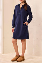 Load image into Gallery viewer, Jet Blue Printed Collared Dress
