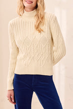 Load image into Gallery viewer, Antique White Cotton Mock Neck Sweater
