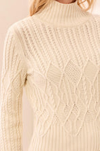 Load image into Gallery viewer, Antique White Cotton Mock Neck Sweater
