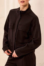 Load image into Gallery viewer, Black Mock Neck Zip Jacket

