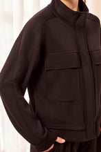 Load image into Gallery viewer, Black Mock Neck Zip Jacket
