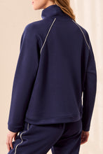 Load image into Gallery viewer, Jet Blue 1/4 Zip Mock Neck Sweater
