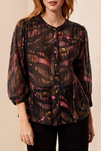 Load image into Gallery viewer, Black Printed Dolman Blouse

