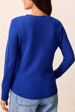 Load image into Gallery viewer, Electric Blue Waffle Henley Long Sleeve
