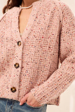 Load image into Gallery viewer, M.Macaron Sequin Knit Button Front Cardigan
