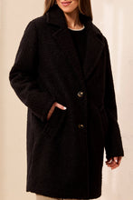 Load image into Gallery viewer, Black Shearling Single Breast Button Jacket
