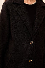 Load image into Gallery viewer, Black Shearling Single Breast Button Jacket
