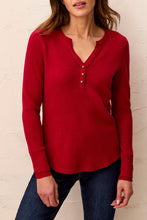 Load image into Gallery viewer, H.Pinot Waffle Henley Long Sleeve
