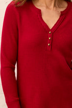 Load image into Gallery viewer, H.Pinot Waffle Henley Long Sleeve
