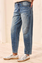 Load image into Gallery viewer, Stargazer Pearl &amp; Rhinestone Barrel Leg Denim

