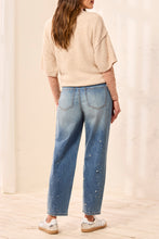 Load image into Gallery viewer, Stargazer Pearl &amp; Rhinestone Barrel Leg Denim
