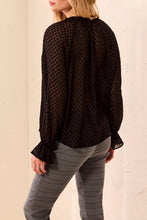 Load image into Gallery viewer, Black Sheer Polka Dot Blouse
