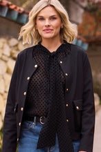 Load image into Gallery viewer, Black Sheer Polka Dot Blouse
