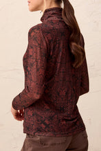 Load image into Gallery viewer, Rustic Brown Printed Mesh Turtleneck
