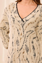 Load image into Gallery viewer, Dull Gold Fuzzy Animal Print Sweater
