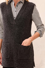 Load image into Gallery viewer, Charcoal V-Neck Tunic Vest
