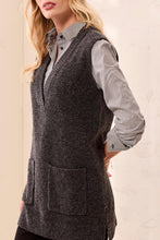 Load image into Gallery viewer, Charcoal V-Neck Tunic Vest
